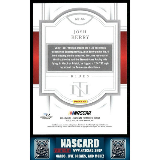 2024 Panini National Treasures Rides Josh Berry /49