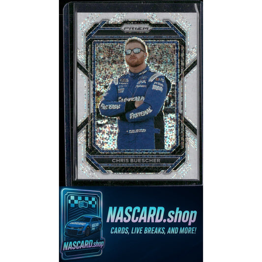2023 Panini Prizm #62 Chris Buescher White Sparkle Prizm