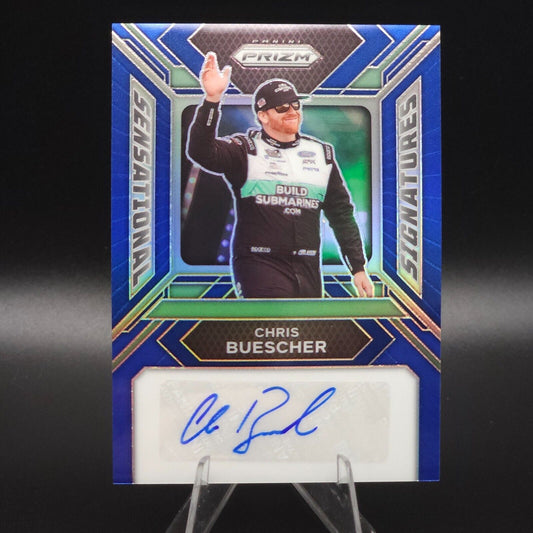 2024 Panini Prizm Sensational Signatures Blue Prizm Chris Buescher /49