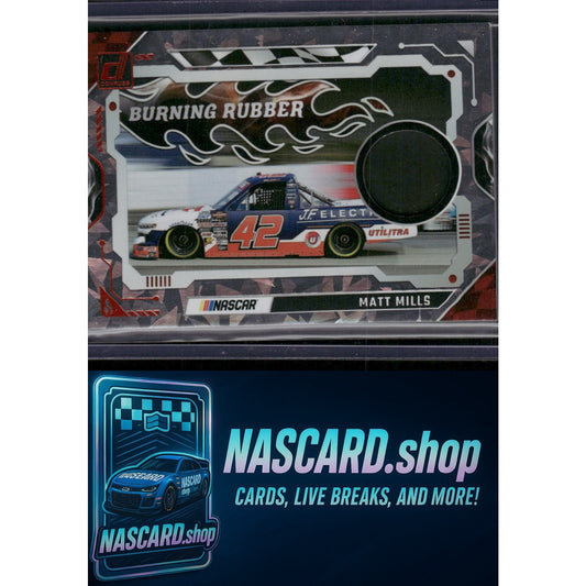 2025 Donruss #BRM-MML Matt Mills Burning Rubber Materials Orange Ice