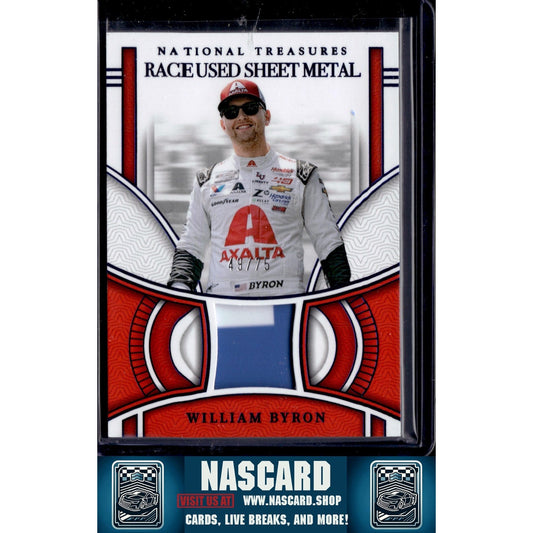 2024 Panini National Treasures William Byron Race Used Sheet Metal Blue #/75 - NASCARD.shop
