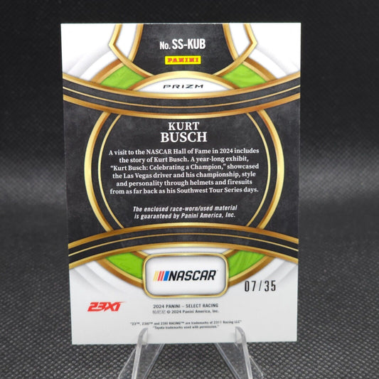 2024 Panini Select Racing Selective Swatches Blue Prizm #SS-KUB Kurt Busch 07/35 - NASCARD.shop
