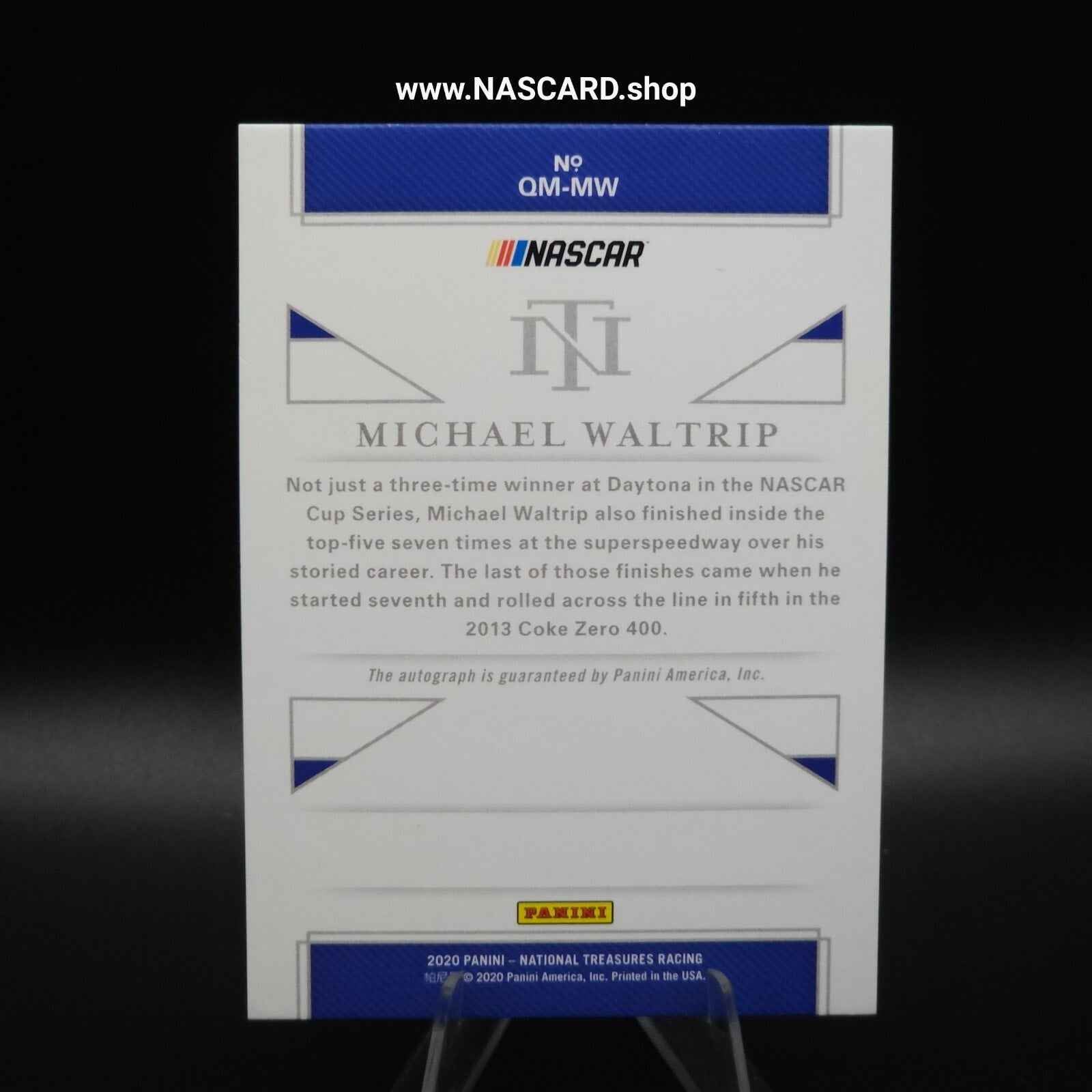 2021 Panini National Treasures - Qualifying Marks Michael Waltrip #QM-MW /49