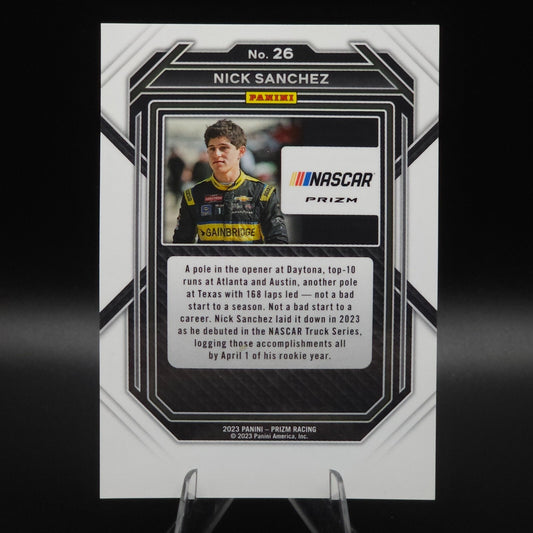 2023 Panini Prizm - Nick Sanchez #26 White Sparkle Prizm