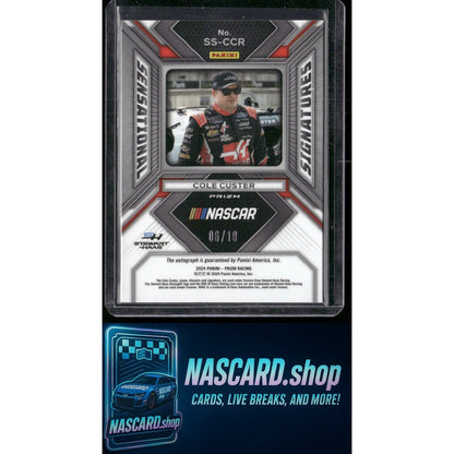 2024 Panini Prizm #SS-CCR Cole Custer Sensational Signatures Green Pulsar #/10