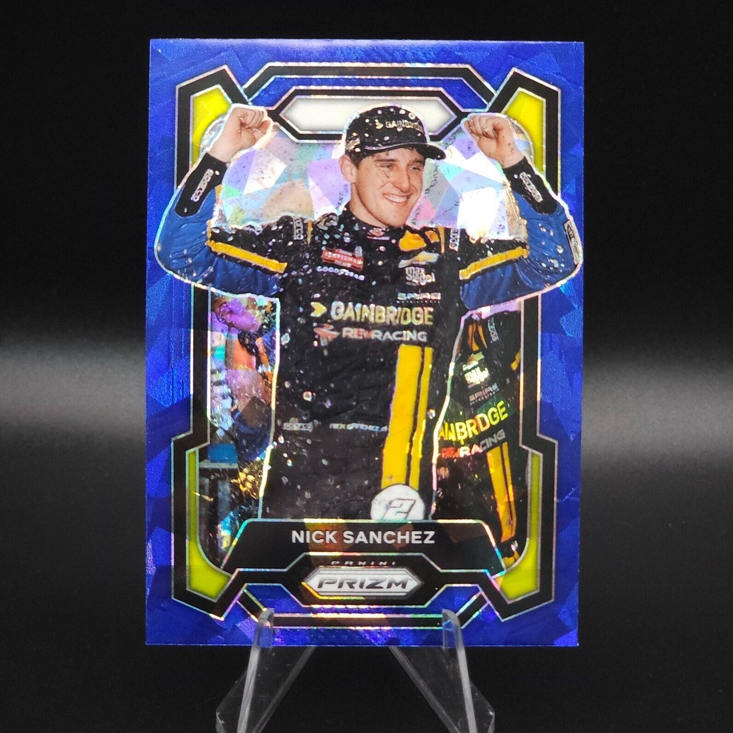 2024 Panini Prizm Racing Blue Cracked Ice Nick Sanchez #28