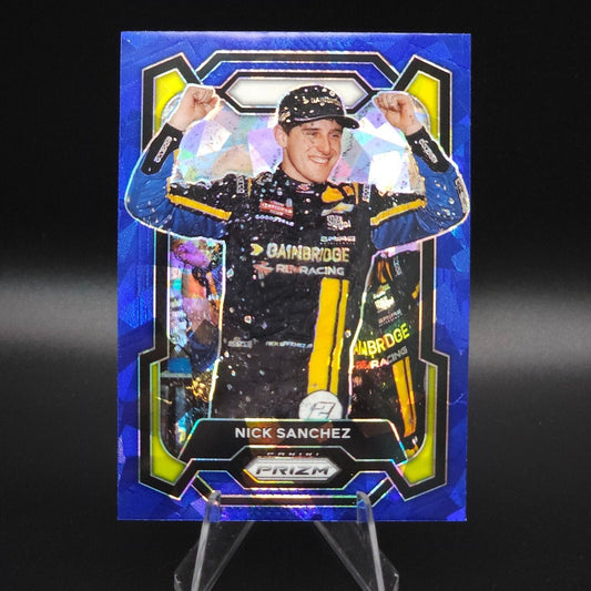 2024 Panini Prizm Racing Blue Cracked Ice Nick Sanchez #28