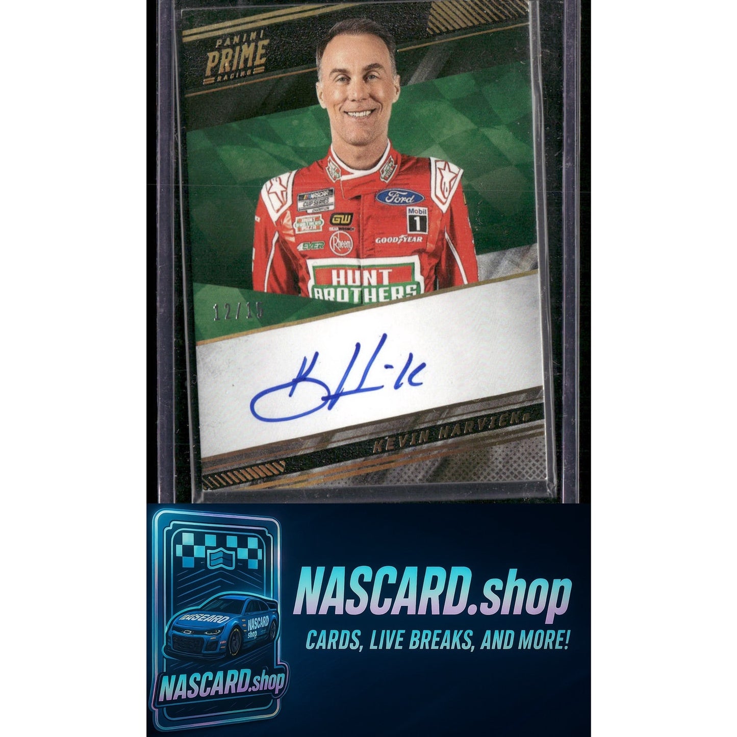 2023 Panini Prime #PS-KHK Kevin Harvick Prime Signatures Holo Gold #/15 - NASCARD.shop