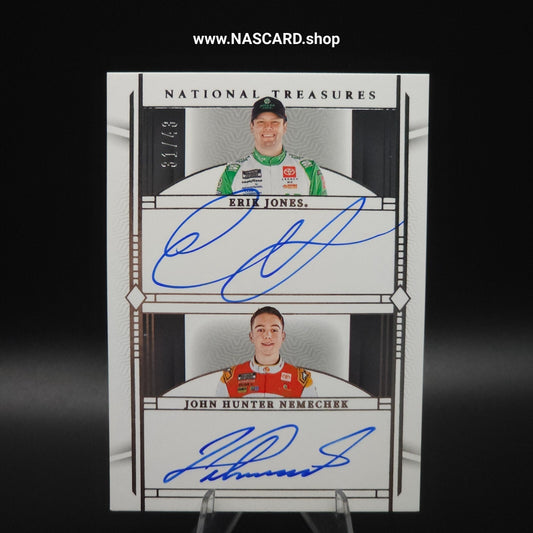 2024 National Treasures Dual Autographs Erik Jones John Hunter Nemechek /43
