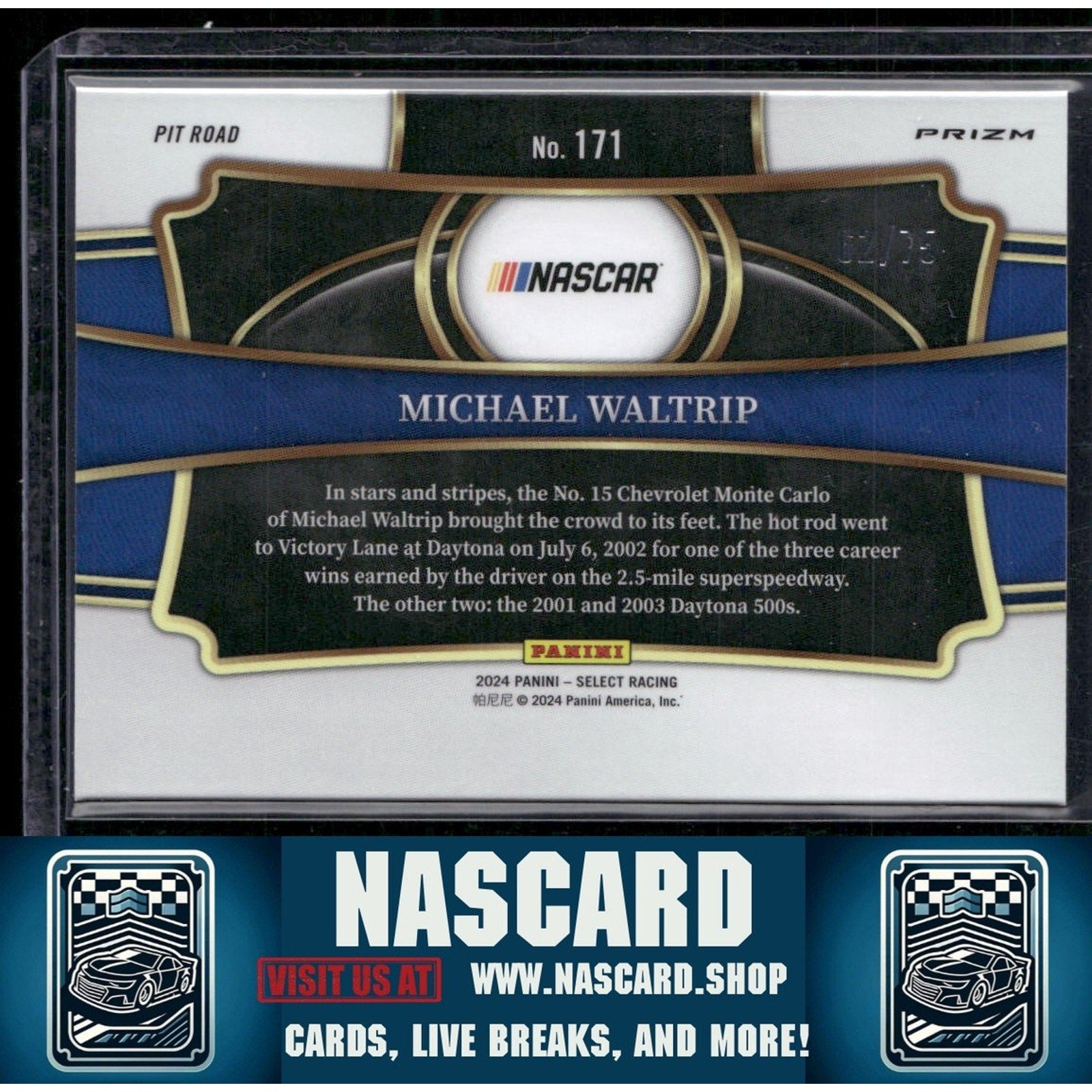 2024 Panini Select #171 Michael Waltrip Purple Prizms - NASCARD.shop