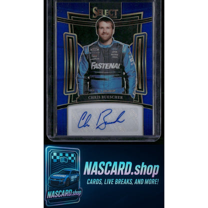 2024 Panini Select #S-CBC Chris Buescher Signatures Blue Prizms #/49
