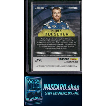 2023 Panini Prime #RUD-CBU Chris Buescher Race Used Duals Firesuits #/99 - NASCARD.shop