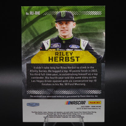 2023 Panini Prime Racing - Race Used Firesuit Gold Riley Herbst /25