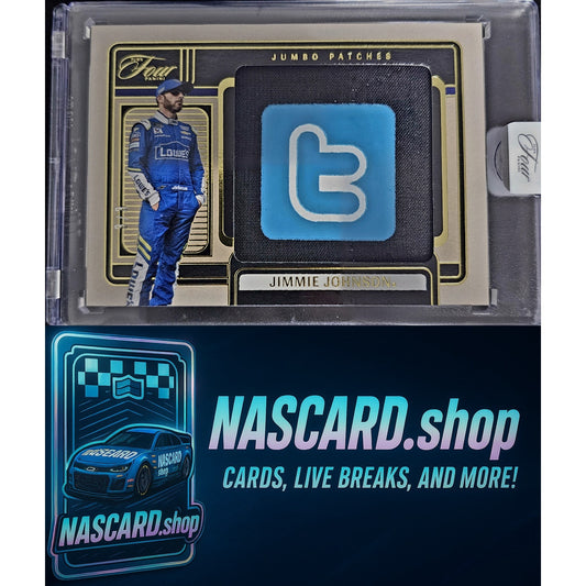 2025 Panini Turn Four Racing Jimmie Johnson Jumbo Patches #3/3 Twitter Logo