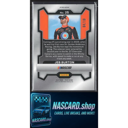 2024 Panini Prizm #25 Jeb Burton Blue Shimmer #/10