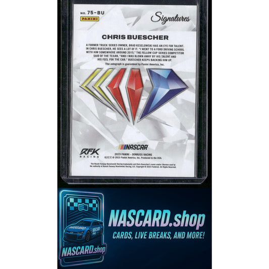 2024 Donruss #75-BU Chris Buescher NASCAR 75th Anniversary Signatures