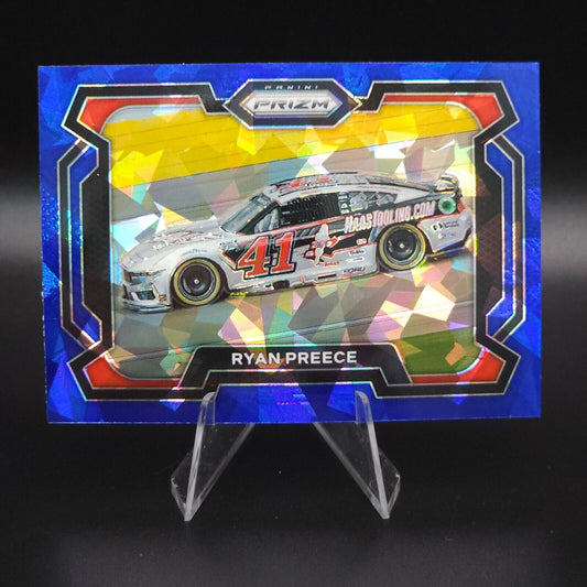 2024 Panini Prizm Racing Blue Cracked Ice Rides #40 Ryan Preece