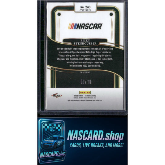 2025 Select Racing #243 Ricky Stenhouse Jr. Trackside Gold Prizms #/10 - NASCARD.shop