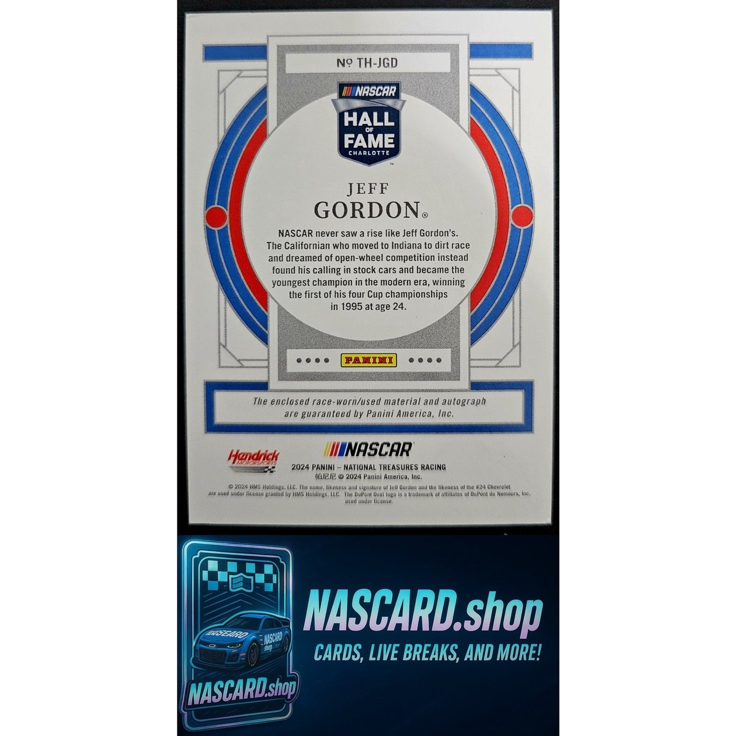 2024 National Treasures Jeff Gordon Treasures Of The Hall Holo Silver #/49