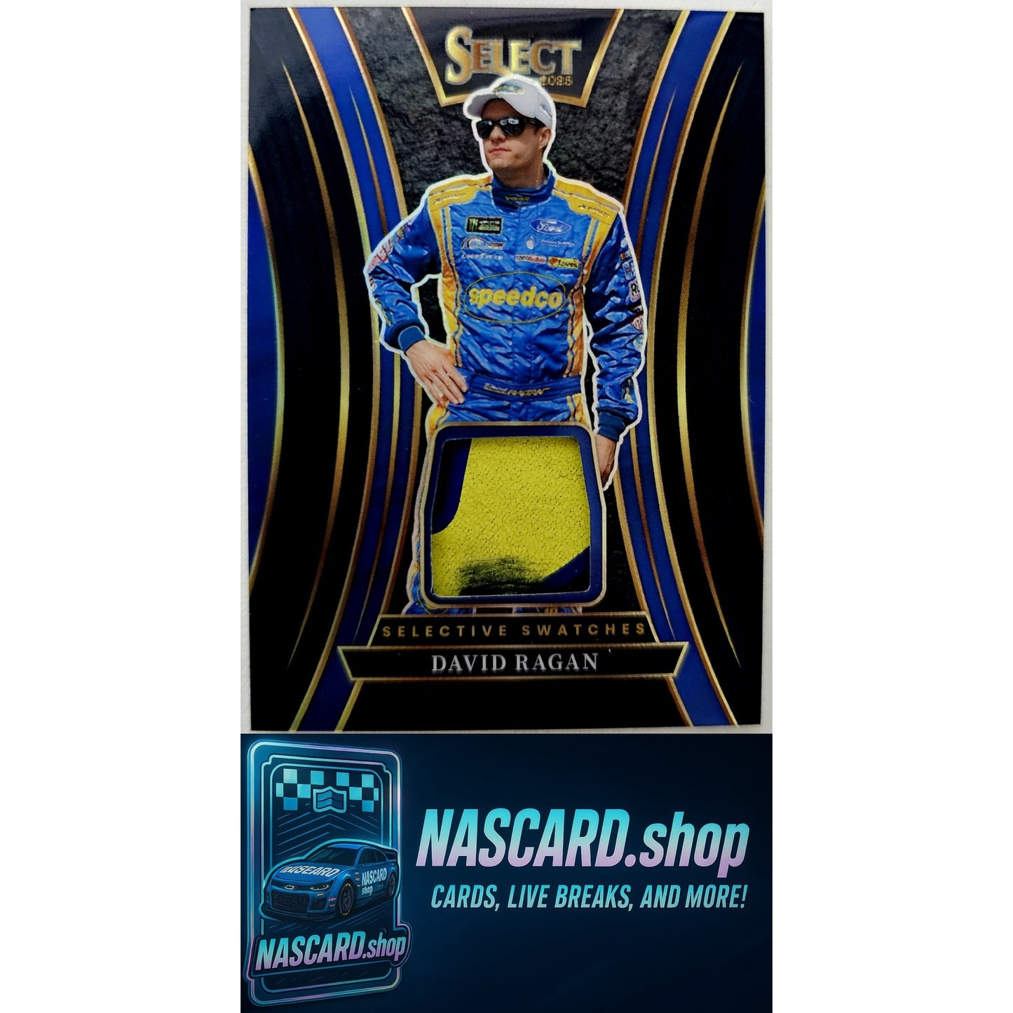 2025 Panini Select #SS-DRG David Ragan Selective Swatches Black Prizms #1/1