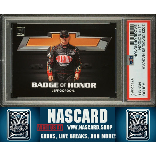 2023 Donruss NASCAR Badge of Honor Jeff Gordon PSA 8