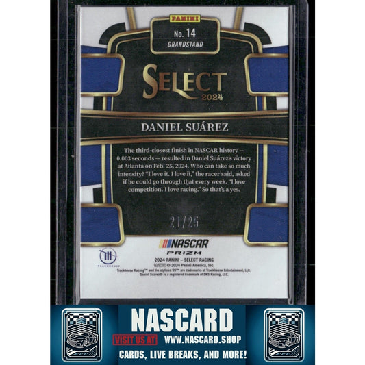 2024 Panini Select #14 Daniel Suarez Tie-Dye Prizms #/25