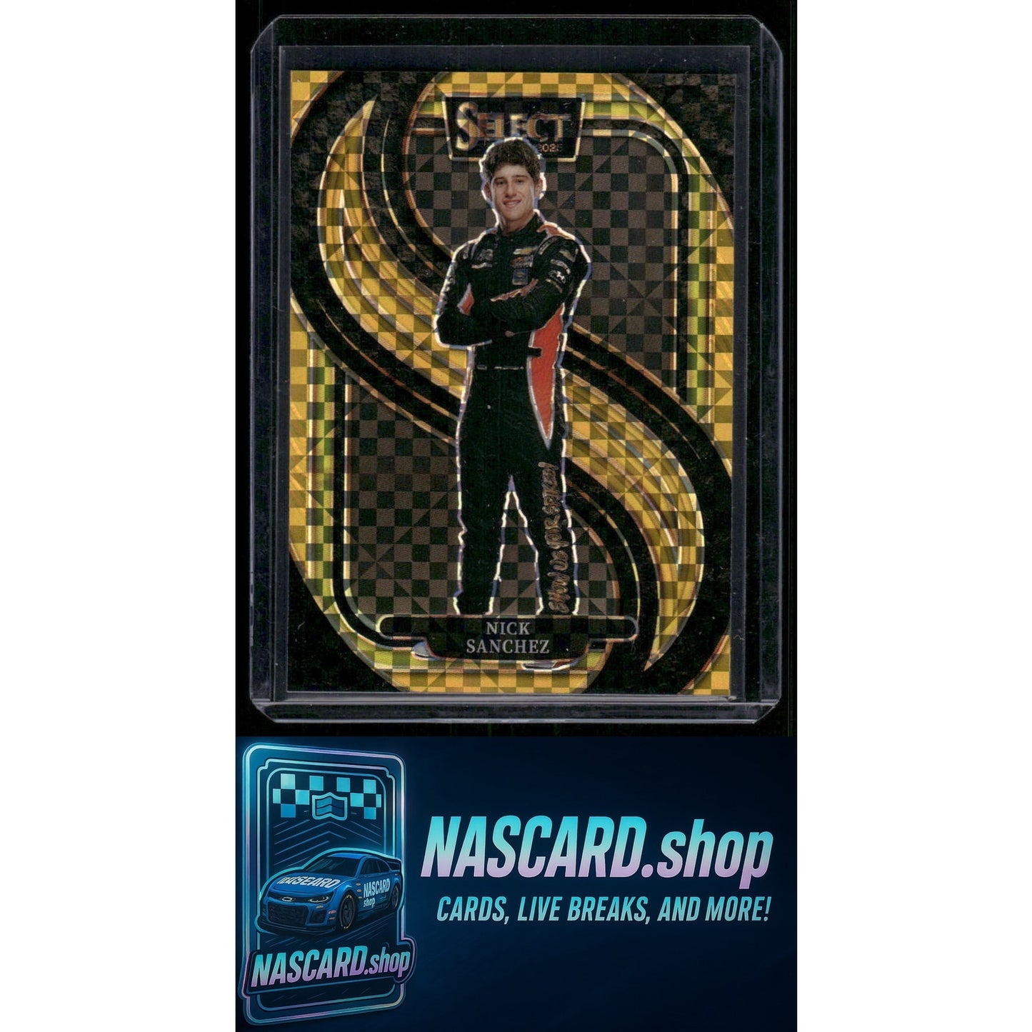 2025 Panini Select #2Trackside 04 Nick Sanchez Gold Power Plaid #/13