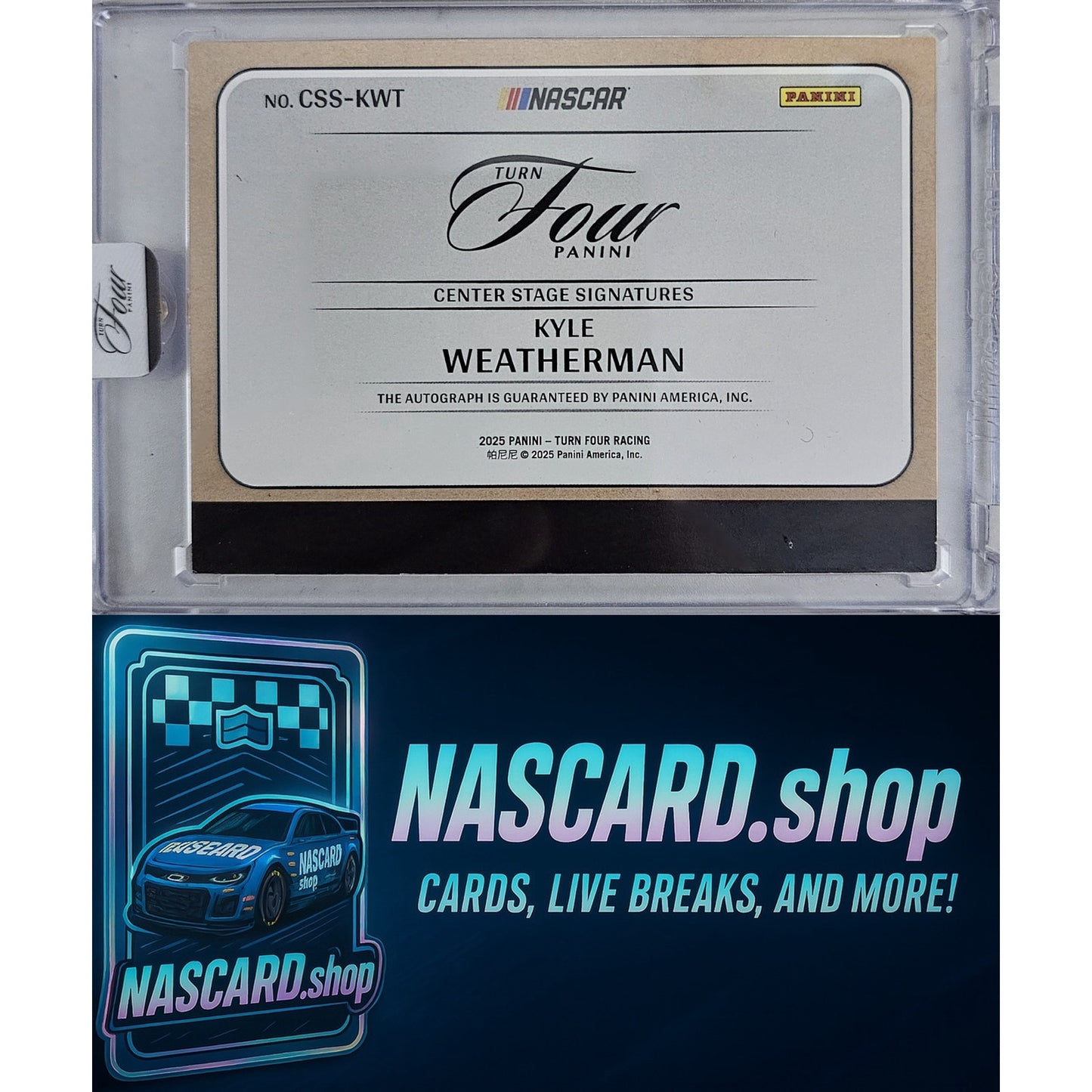 2025 Panini Turn Four Kyle Weatherman Center Stage Signatures Holo Gold #5/5