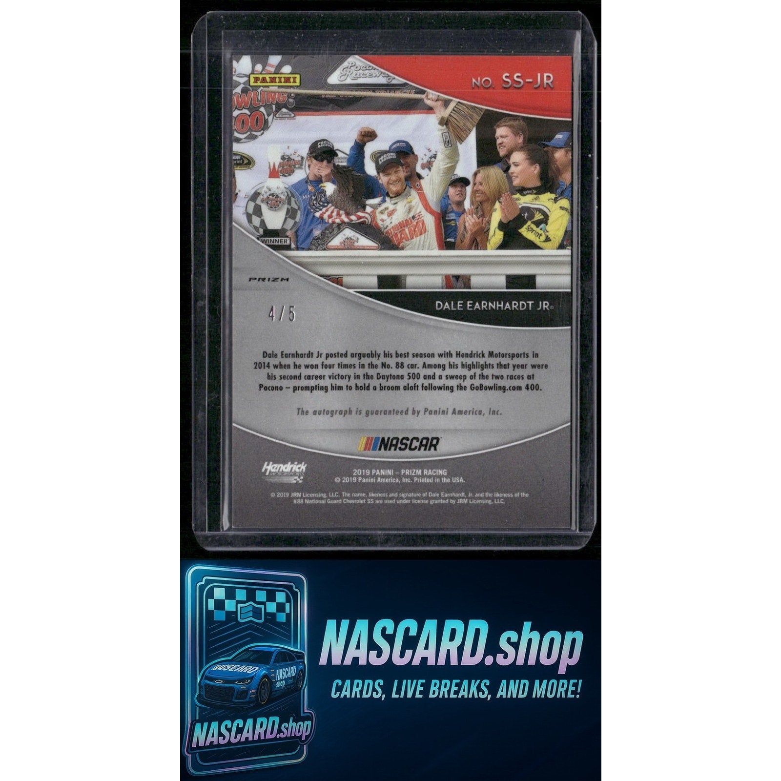 2019 Panini Prizm #SS-JR Dale Earnhardt Jr Scripted Signatures White Prizm #/5 - NASCARD.shop