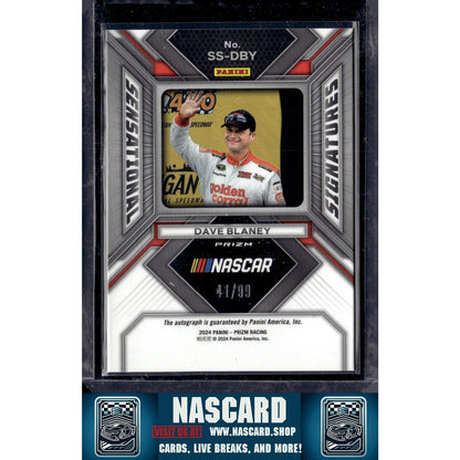 2024 Panini Prizm #SS-DBY Dave Blaney Sensational Signatures Red #/99