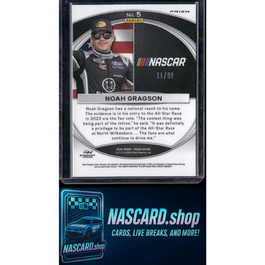 2024 Panini Prizm #5 Noah Gragson National Pride Red #/99 - NASCARD.shop