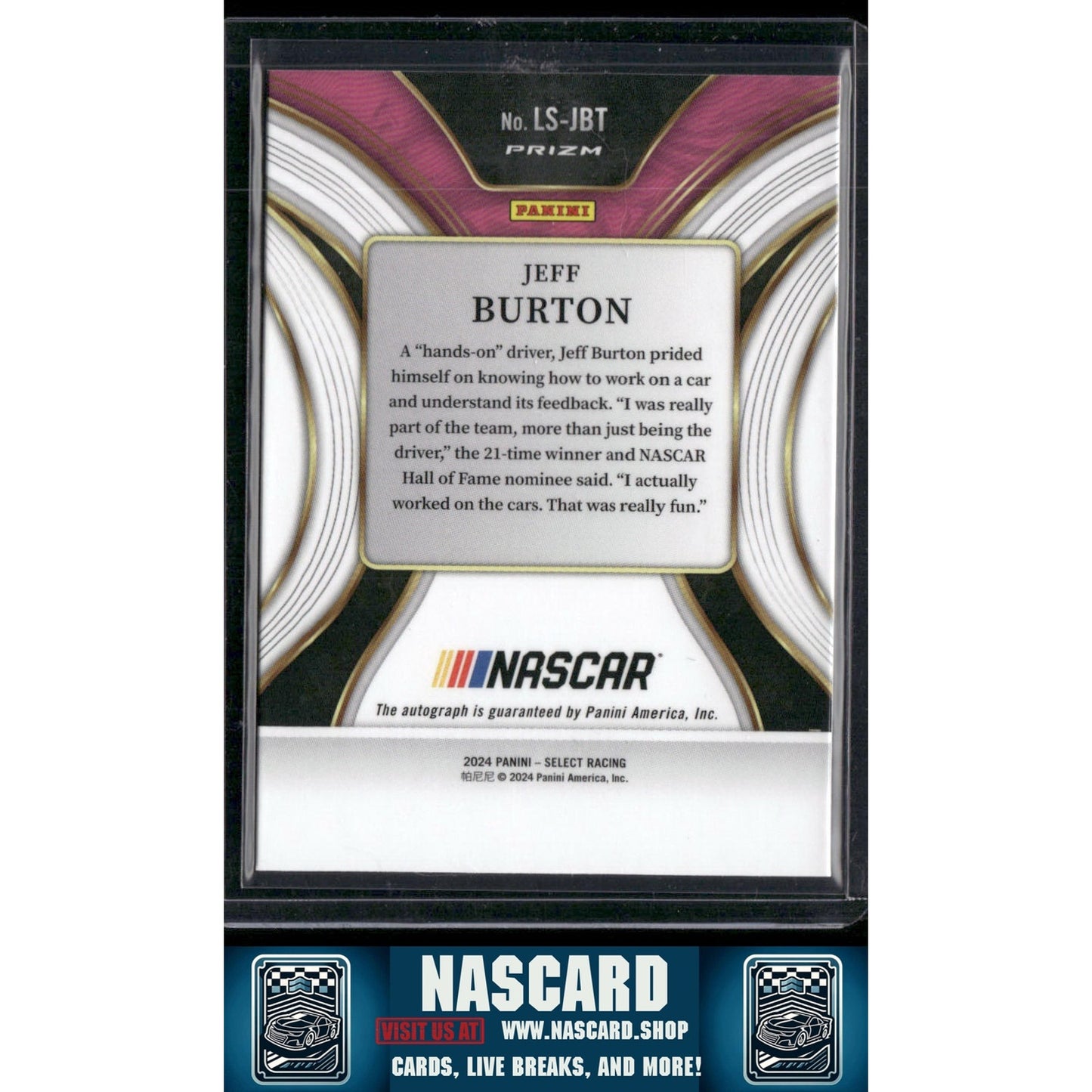 2024 Panini Select #LS-JBT Jeff Burton Legendary Signatures
