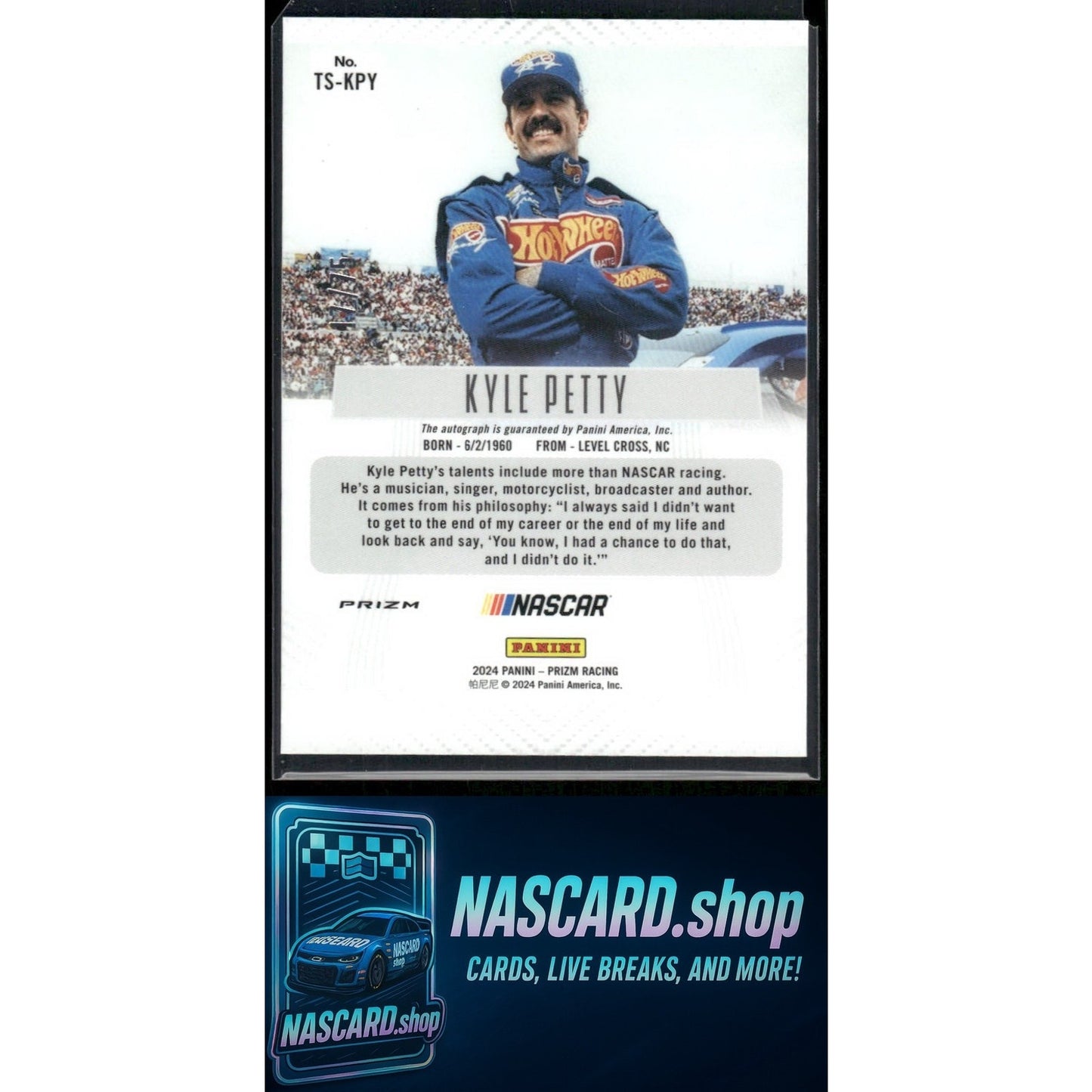 2024 Panini Prizm #TS-KPY Kyle Petty Throwback Signatures Red #/75