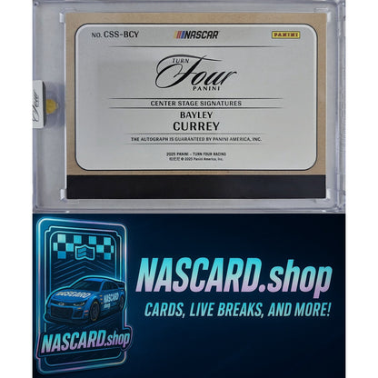 2025 Panini Turn Four #CSS-BCY Bayley Currey Center Stage Signatures Red #/15