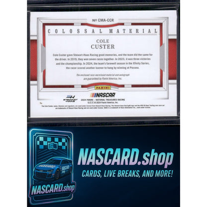 2024 Panini National Treasures #CMA-CCR Cole Custer Colossal Material Auto #/49