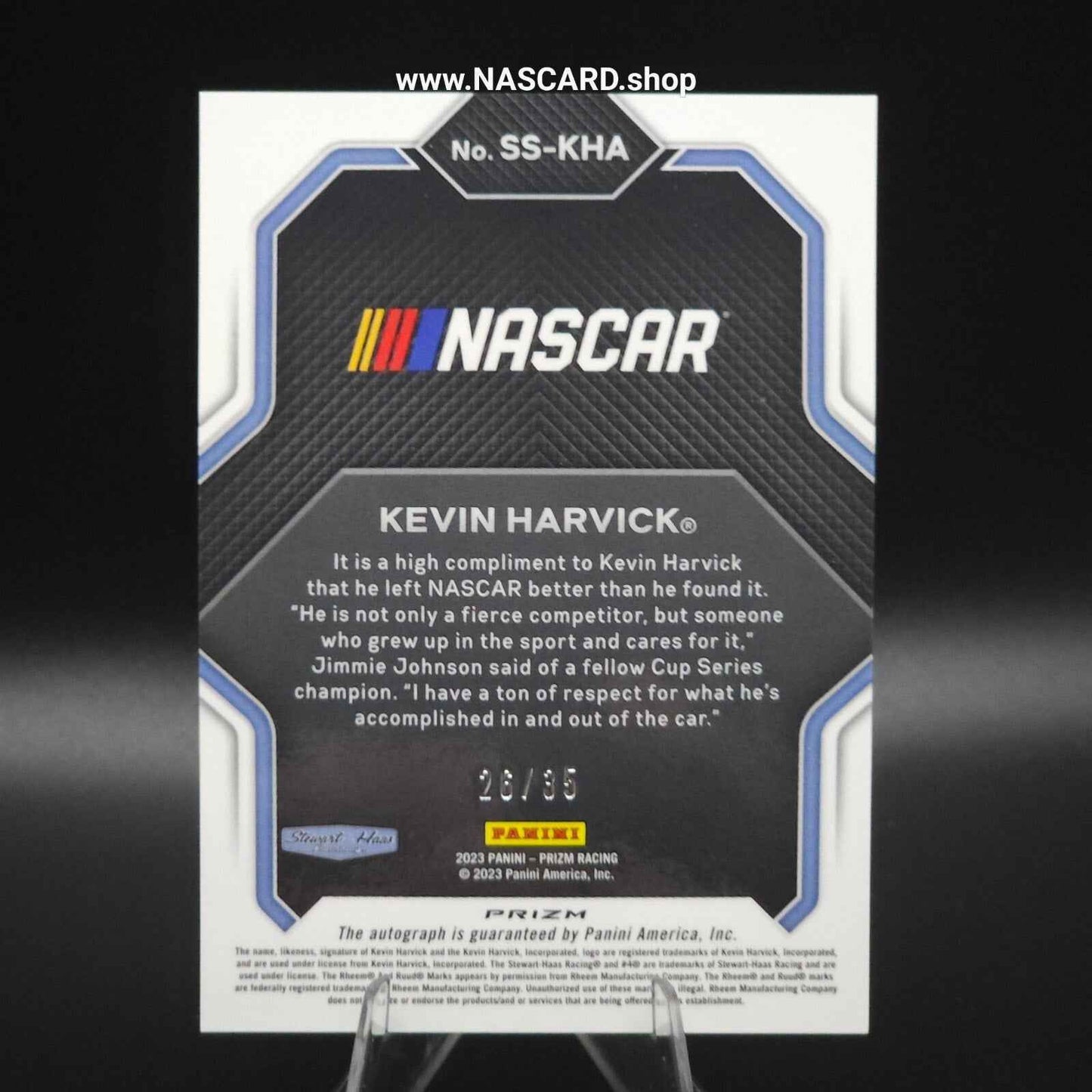 2023 Panini Prizm - Spotlight Signatures Red White Blue Prizm Kevin Harvick /35 - NASCARD.shop