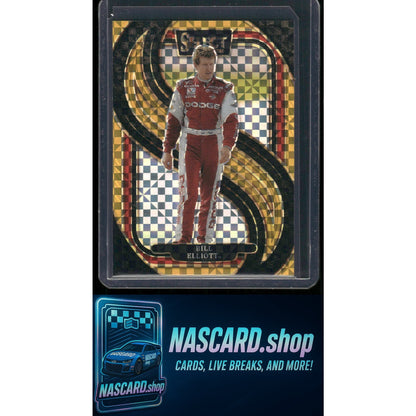2025 Panini Select Trackside #258 Bill Elliott Gold Power Plaid #/13