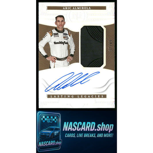 2023 Panini National Treasures Aric Almirola Lasting Legacies Holo Silver #/49