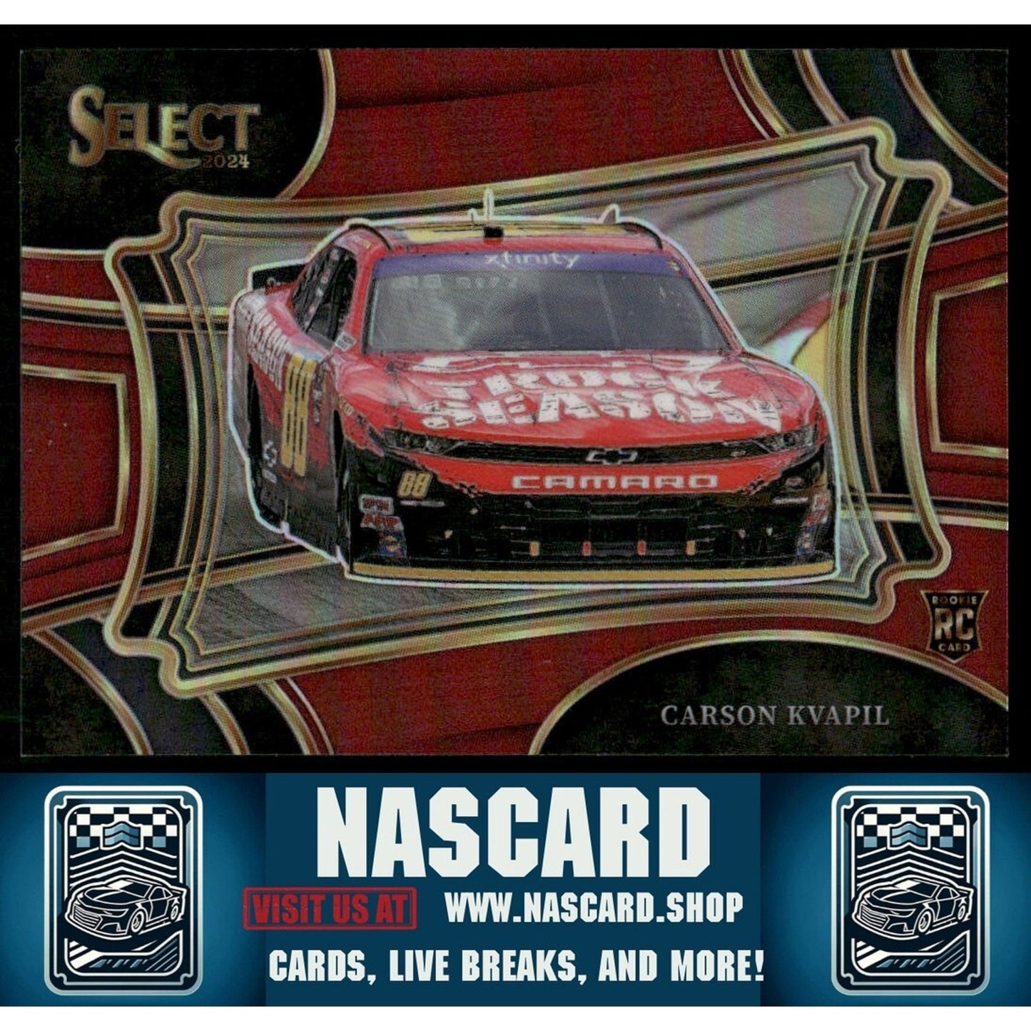 2024 Panini Select - Pit Road Maroon Prizm Carson Kvapil #200 (RC) /125