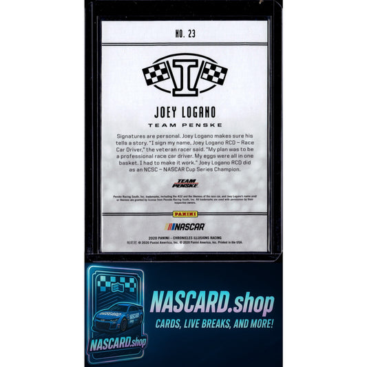2020 Panini Chronicles #23 Joey Logano Illusions Purple #/25