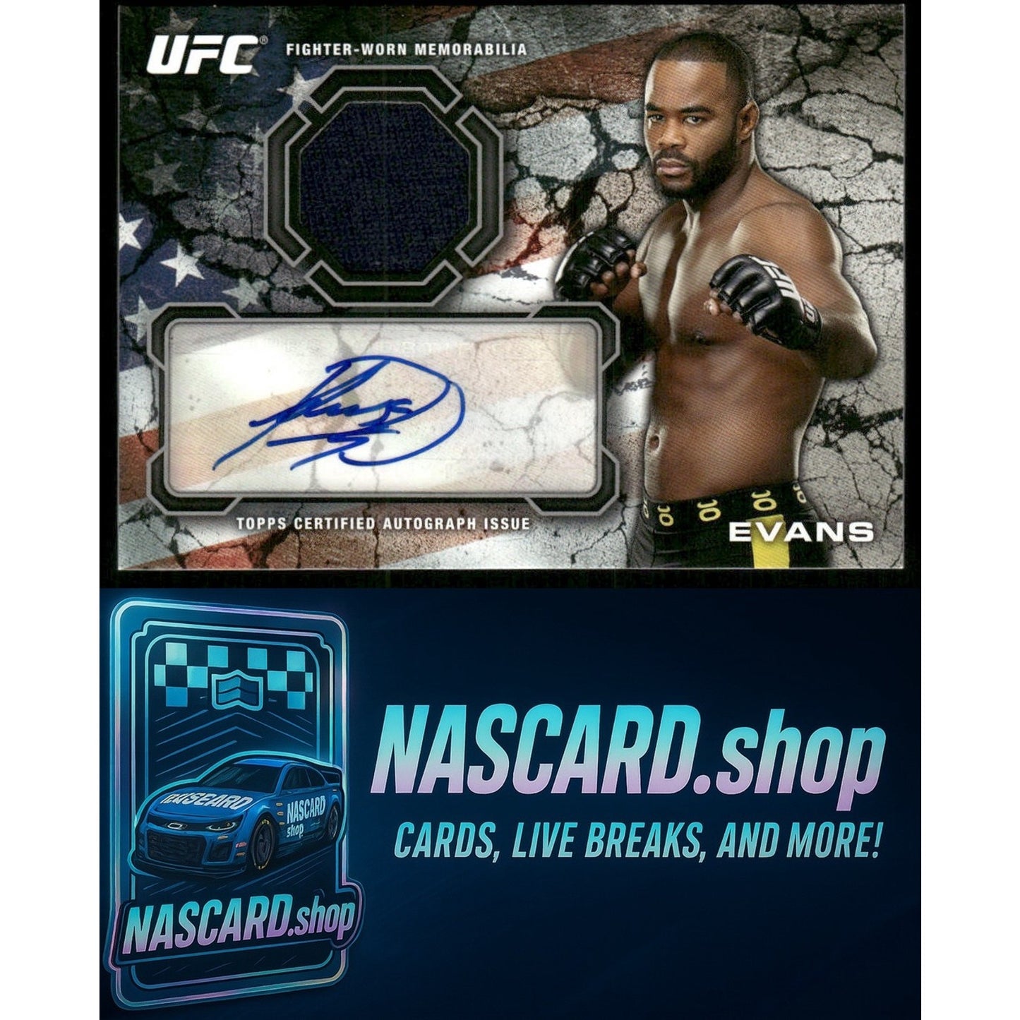 2013 Topps UFC Bloodlines Rashad Evans Bloodlines Autographed Relics #/50 - NASCARD.shop