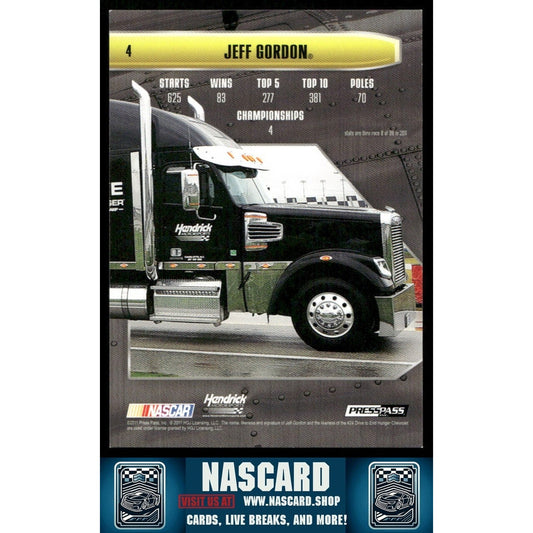 2011 Press Pass Stealth #4 HoloFoil Jeff Gordon /99