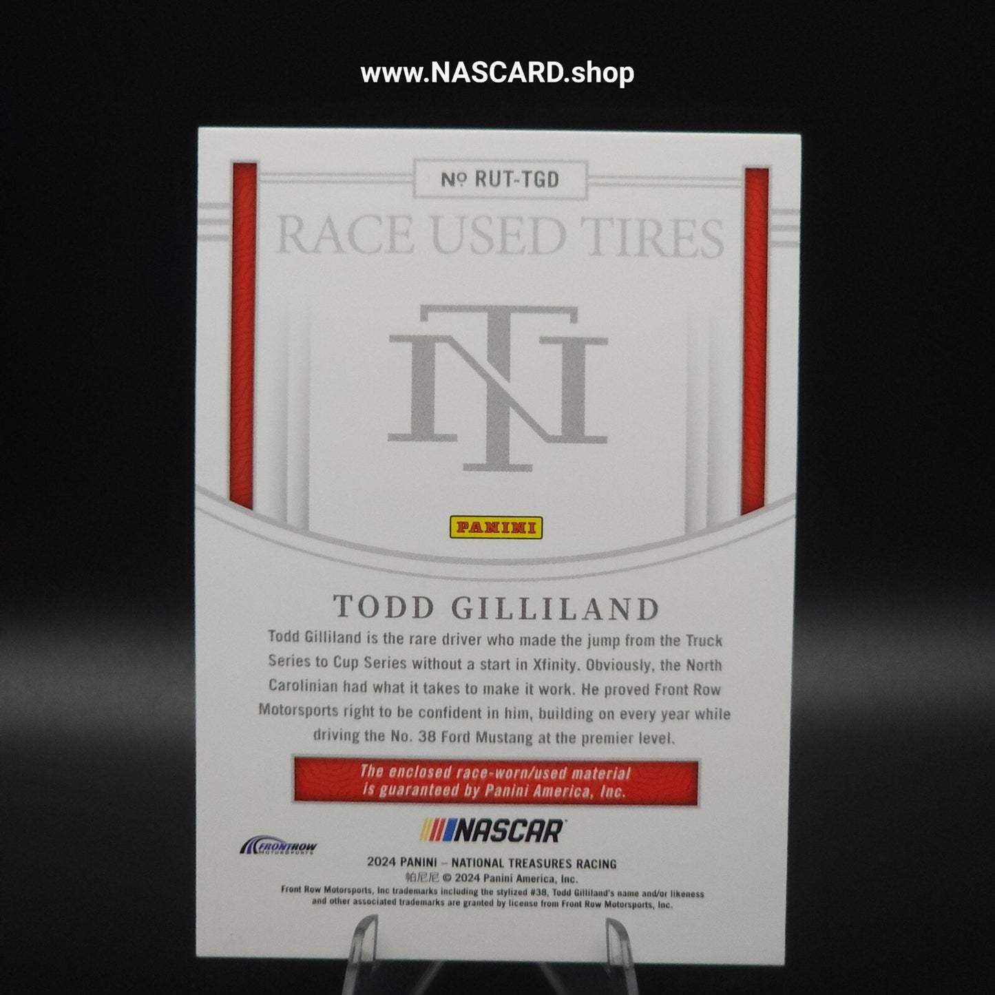 2024 Panini National Treasures Race Used Tires Blue Todd Gilliland /75