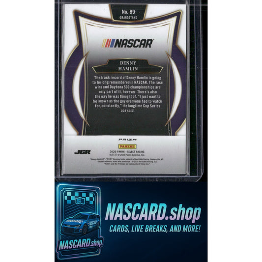2025 Select Racing #89 Denny Hamlin Grandstand Silver Prizm - NASCARD.shop