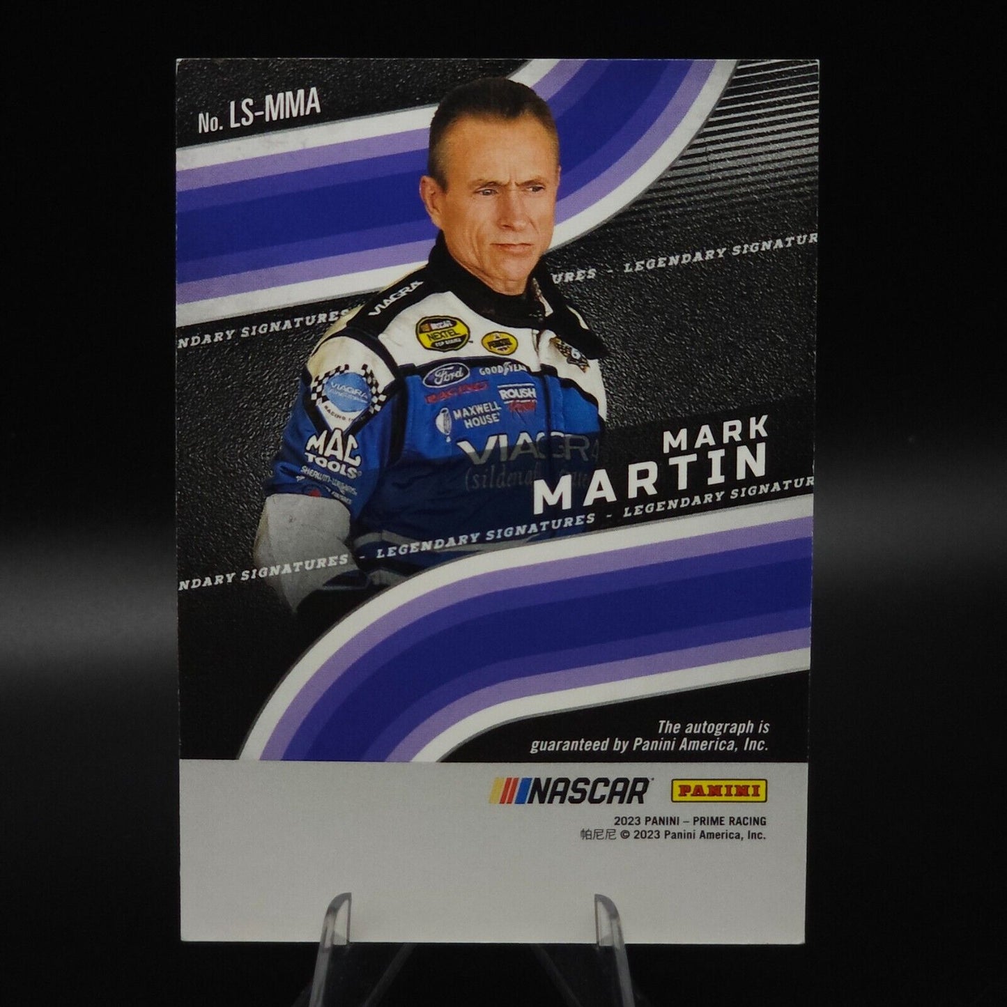 2023 Panini Prime Racing Legendary Signatures Holo Silver Mark Martin 01/10
