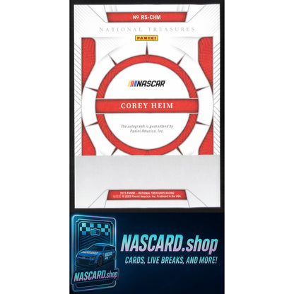 2023 Panini National Treasures #RS-CHM Corey Heim Rising Stars #/49