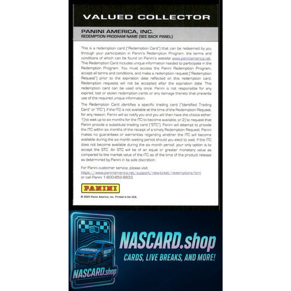 2025 Panini Select Harrison Burton Trackside Action Auto Purple /49 REDEPMTION