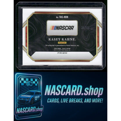 2024 Select Kasey Kahne Trackside Action Signatures Blue Prizms #/49