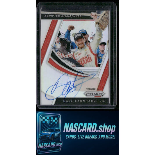 2019 Panini Prizm #SS-JR Dale Earnhardt Jr Scripted Signatures White Prizm #/5 - NASCARD.shop