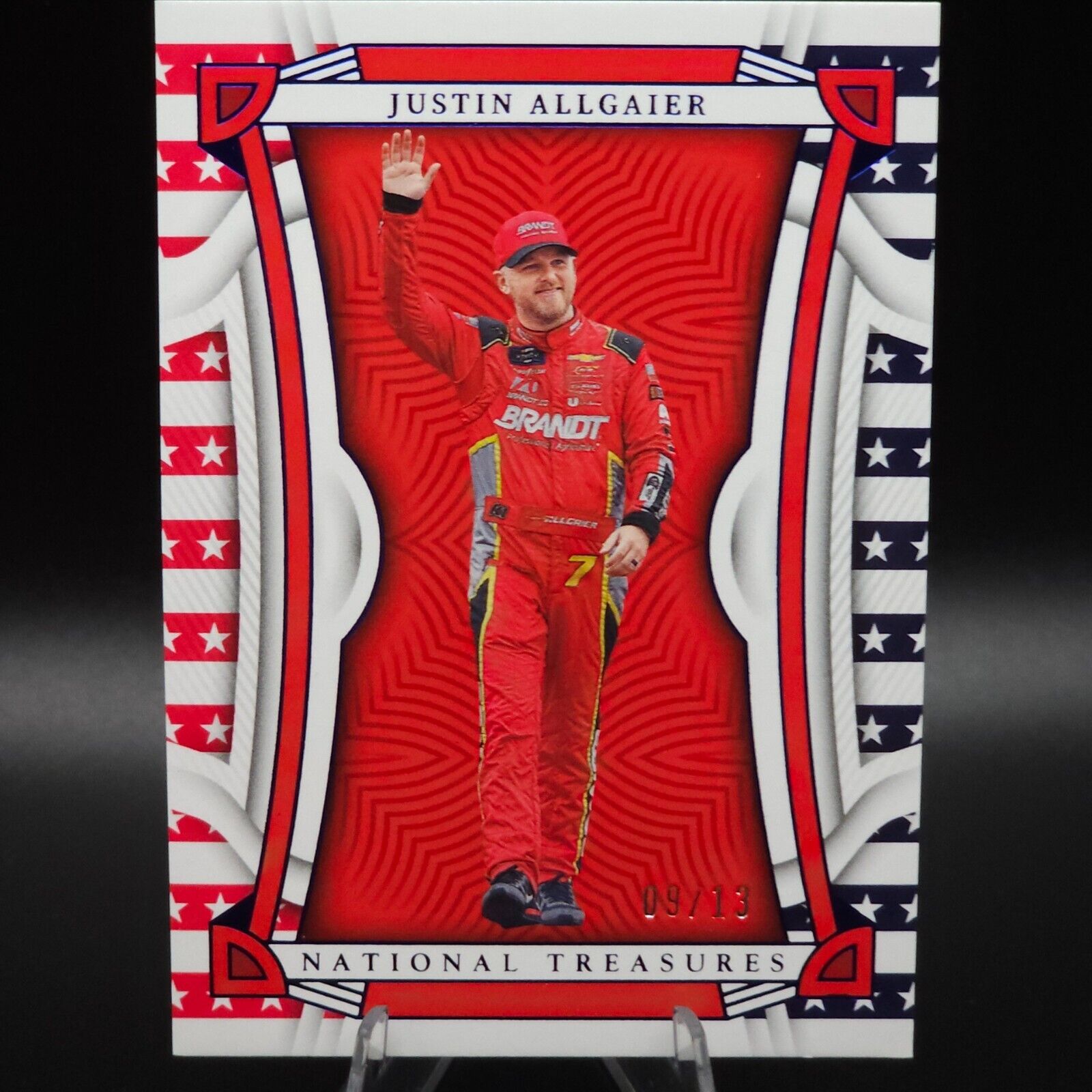 2023 Panini National Treasures - Justin Allgaier #12 Stars and Stripes /13 - NASCARD.shop